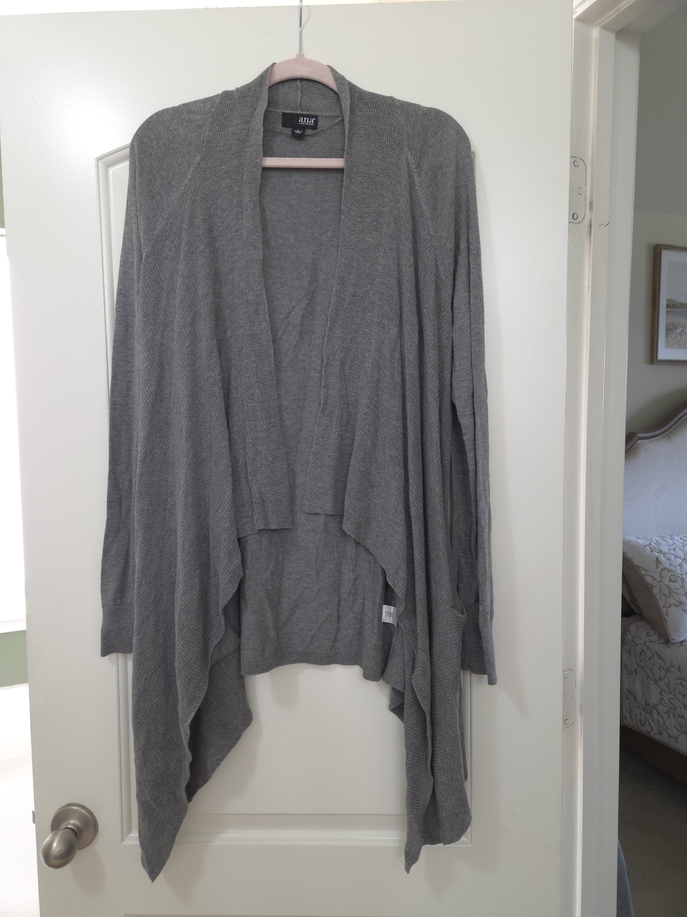 Open-Front Draped Cardigan - Gray